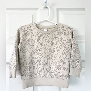 Rylee & Crew Floral Patterned Cream Beige Sweater